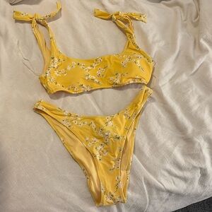 Yellow floral bikini set